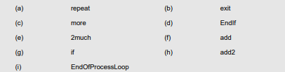 For each combination of characters below, determine whether or not it is an allowable label (name)....