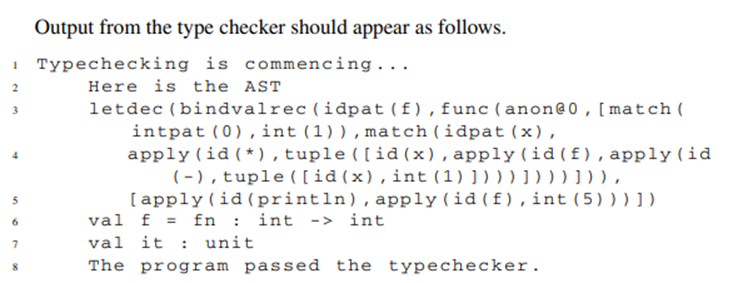 Add support for type inference for recursive bindings. The following program, saved as test19.sml in...-2