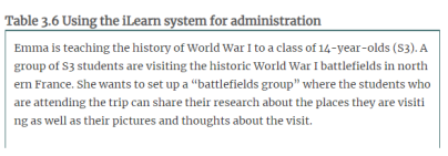 Table 9.14 is a simplified version of the scenario I used in Chapter 3 for the iLearn system (see...-3