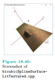 Run bicubicSplineSurfaceLitTextured.cpp, which sugarcoats the spline surface of...-2