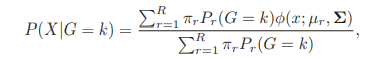 The MDA procedure models each class as a mixture of Gaussians. Hence each mixture center belongs to...-4