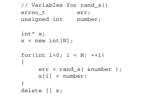 32-bit Random Number Generators, rand_s() In this exercise we test the Microsoft random number...-3