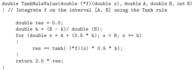 We show the code for the Tanh Rule: Test this algorithm using the functions from exercise 1. The...-1