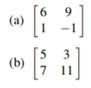 Compute the following matrix products: Compute the inverse of each of the following matrices by...-4