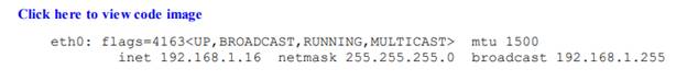 Based on the output of the ifconfig command shown next, _____ is the IPv4 address for the eth0...-1