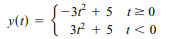 Write the MATLAB statements required to calculate y(t) from the equation for values of t between –9...