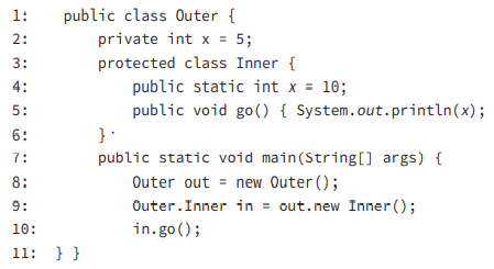 What is the result of the following code? A. The output is 5. B. The output is 10. C. Line 4...