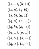 Consider the following Turing machine: with the initial state s and the halting state h. a) Trace...