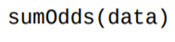 Write a function that returns the sum of all of the numbers in the list data. For example,...-2