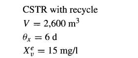 Wastewater characteristics, reaction coefficients, and treatment plant design are as follows for an...-3