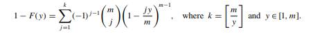 Fuller (1996, p. 364) also gave the exact distribution function for Fisher’s periodogram test...-1