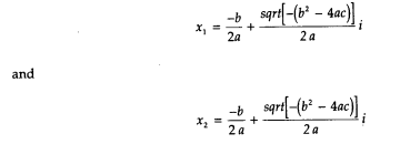 Modify Program 4-8 so that the imaginary roots are calculated and displayed when the discriminant is...