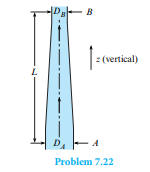 For this refi nery pipe, DA = 20 cm, DB = 14 cm, and L = 1 m. If crude oil (SG = 0.90) is fl owing...