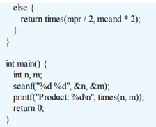 Translate the following C program to Pep/9 assembly language. It multiplies two integers using a...-2