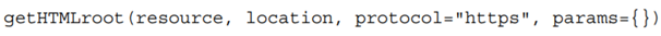 Write a function that performs an HTTP GET for the specified resource at location, using protocol,...