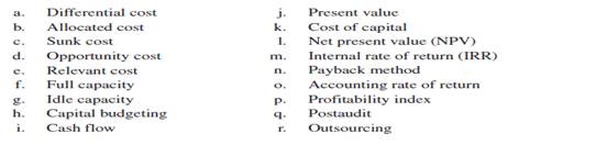 Matching Following are a number of key terms and concepts introduced in the chapter, along with a...