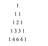 Write a C program to draw a Pascal Triangle as follows: