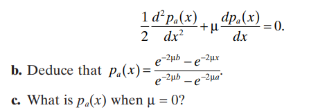 Consider the Brownian motion with drift: where Y (0) = x, B ( t ) is the standard Brownian motion...-2