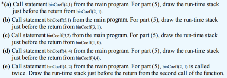 Each exercise below has five parts, as follows: (1) Draw the call tree in the style of Figure 2.30...-1