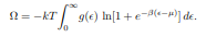 The Landau potential for an ideal Fermi gas at arbitrary T can be expressed as