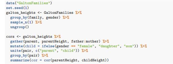 In a previous section, we computed the correlation between mothers and daughters, mothers and sons,...