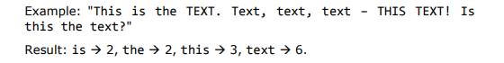 Write a program that counts how many times each word from a given text file words.txt appears in it....