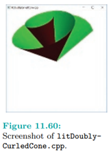 The program litDoublyCurledCone.cpp, in fact, applies the preceding equations for the normal and its...