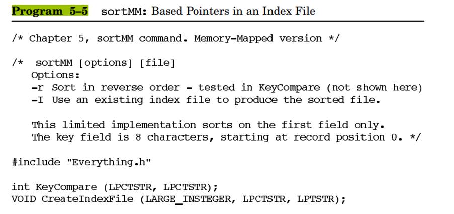 Write a search program that will find a record with a specified key in a file that has been indexed...-1