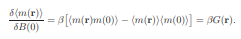 Derive the relation (9.87) between the linear response d m(r) /dB(0) and the spin correlation...