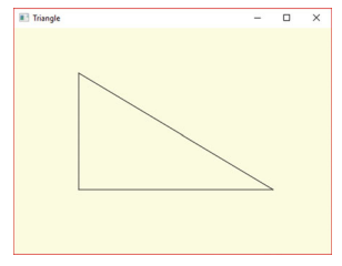 The application shown below produces a triangle: See if you can write the code to produce this...