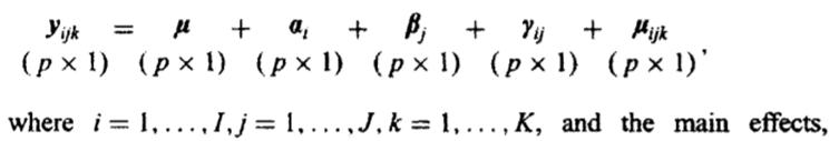 Adopt the two-way layout interaction effects, and disturbances are interpreted as in the...