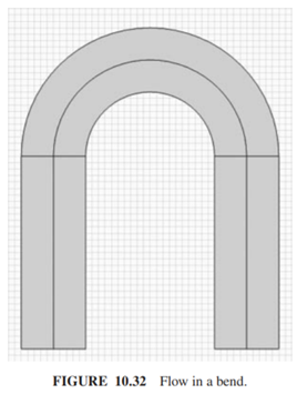 Solve for the flow in a bend, first in two dimensions and then in three dimensions as shown in...