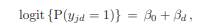 Generalised ANOVA. A set of D independent binomial outcomes, with yd successes out of md independent...