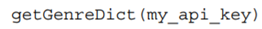 Write a function that returns a Python dictionary mapping genre names to id numbers, e.g.,...