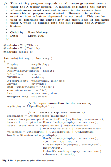 Alter the program of Fig. 3.8 so it traces the mouse button behaviour but does not use bitmaps to...-3