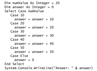 In this exercise, you use what you have learned about the Select Case statement. Study the following...