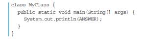 Suppose an interface MyConstants is defined as follows: There are two ways to bring the constant...-2