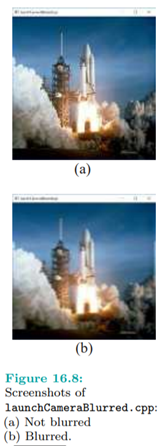 Run launchCameraBlurredcpp.cpp to see an image of a shuttle launch. Press space to blur the image as...