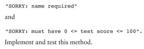 A Student object should validate its own data. The client runs this method, called validateData(),...-2