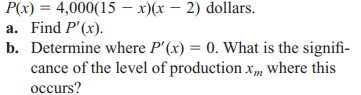 PROFIT A manufacturer determines that when x hundred units of a particular commodity are produced,...