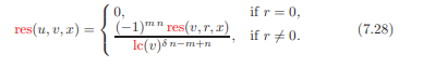 Prove Theorem 7.12. Suppose u and v are polynomials in K[x] with positive degree where m = deg(u), n...