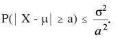 Chebyshev’s Inequality: Assume that X is a random variable having a mean µ and a variance s 2 . Then...