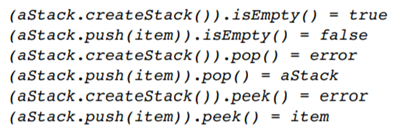 As Chapter 4 pointed out, you can define ADT operations in a mathematically formal way by using...-1