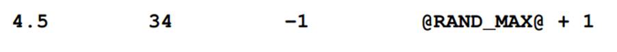 Which one of the following values could be computed by the rand function?