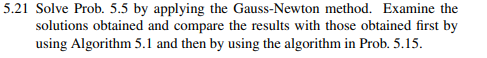 Solve Prob. 5.5 by applying the Fletcher-Reeves algorithm. (a) Examine the solution obtained and the...-4