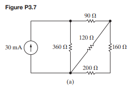 a) In the circuits in Fig. P 3.7(a)–(d), find the equivalent resistance seen by the source. b) For...-1