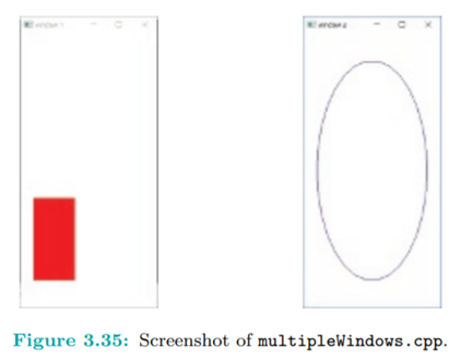 Run multipleWindows.cpp, which creates two top-level windows (Figure 3.35). As you see in main(),...