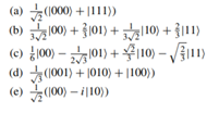 Which of the following states are entangled, and which are unentangled?