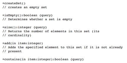 In mathematics, a set is a group of distinct items. Design and implement (using an array) an ADT Set...-1