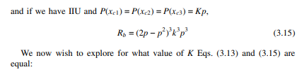 Plot the system reliability versus K (0 Eqs. (3.13) Eqs. (3.15)-2